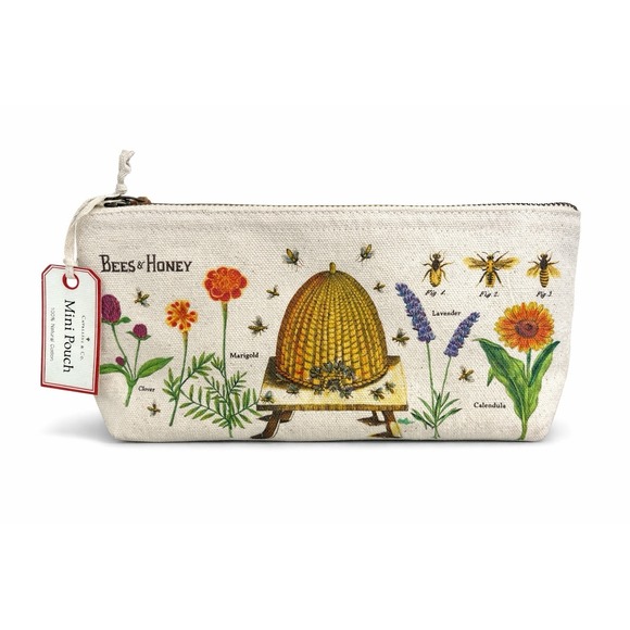 Cavalini And Co Handbags - Cavallini‎ & Co. Vintage Style Canvas Mini Pouch /Bee's & Honey  Mini Pouch, NEW